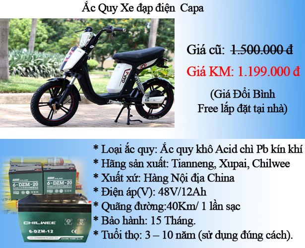 Thay bình ắc quy xe đạp điện, xe máy điện giá rẻ tại Hà Nội
